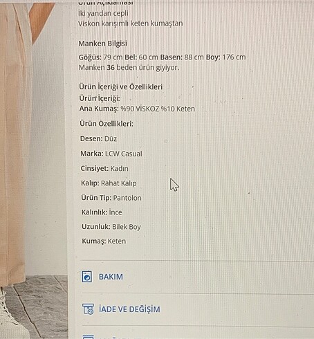 38 Beden LCW Classic pantolon