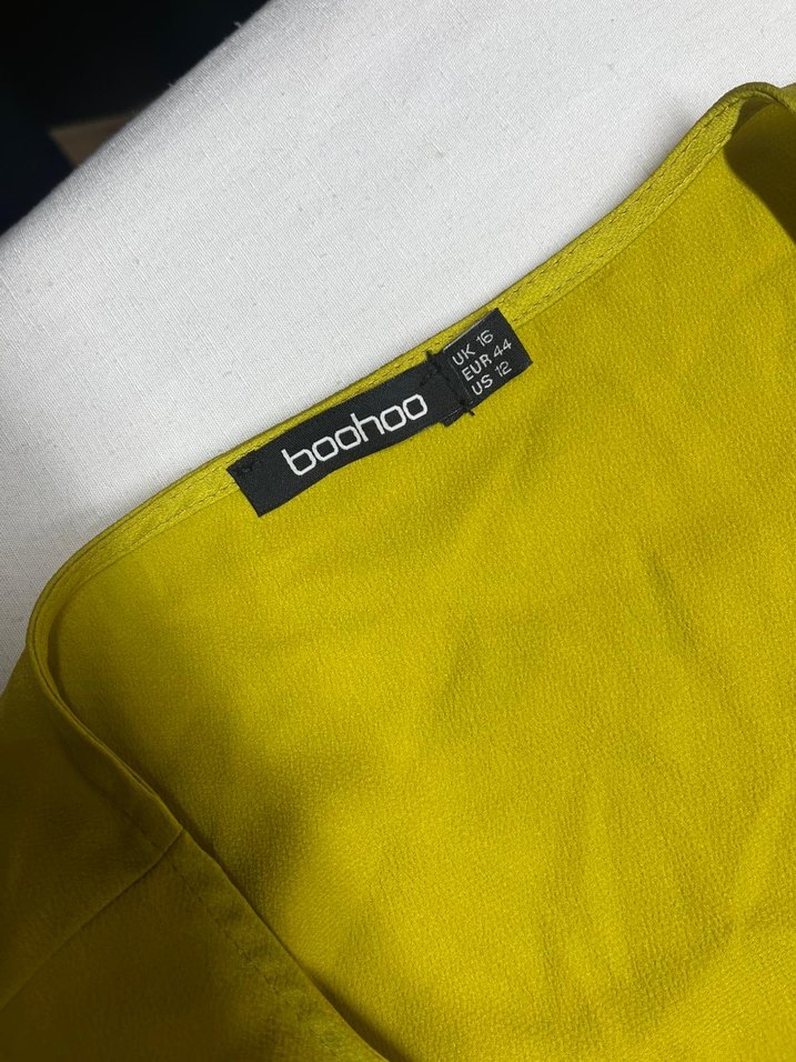 Sarı Midi Uzun Kollu Kadın Elbise - Görsel 4