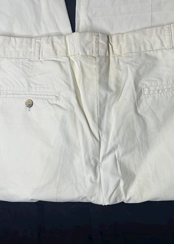 Beyaz Regular Fit Pamuklu Kemerli Erkek Pantolon - Görsel 3