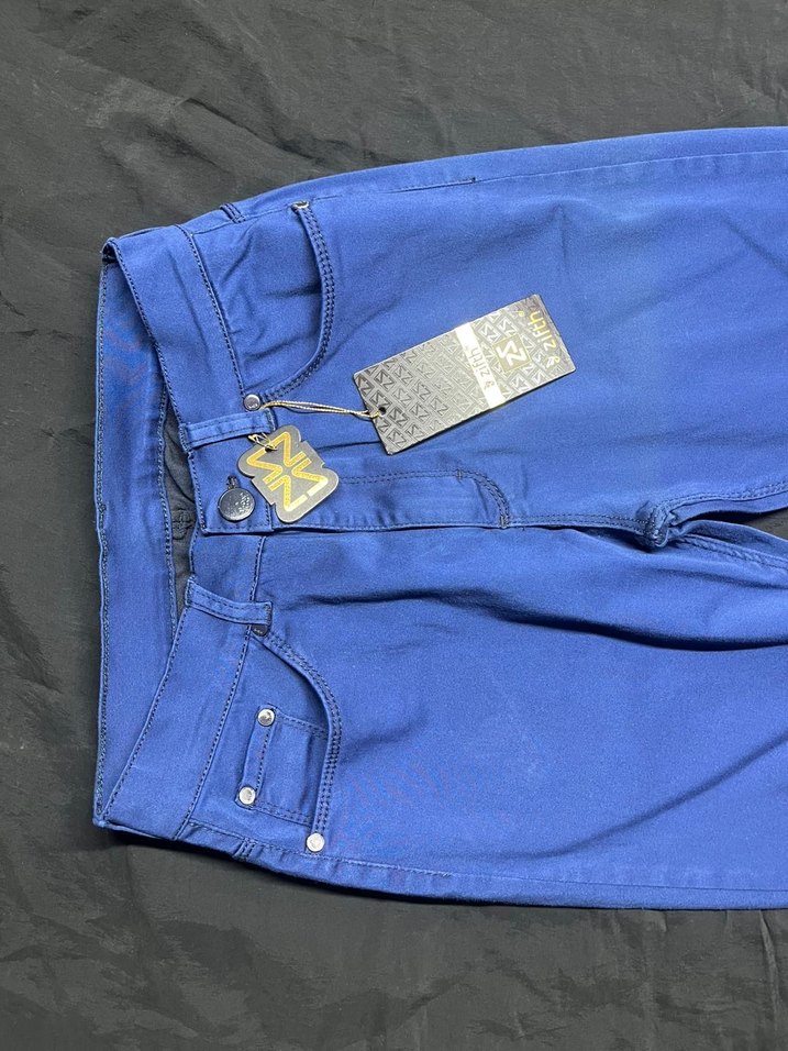 Parlak Mavi Kadın Denim Pantolon - Görsel 3