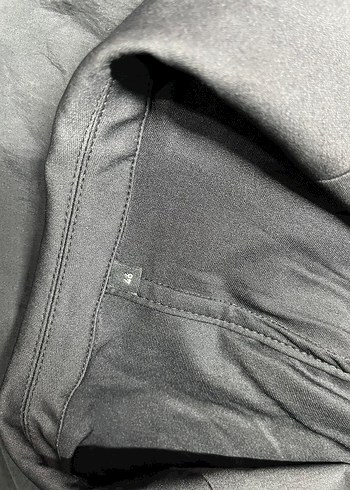 Düğmeli Gri Kadın Keten Blazer Ceket - Görsel 4