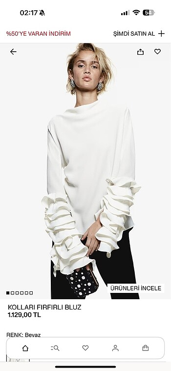 s Beden H&M fırfırlı dökümlü bluz