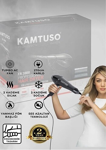  Beden Profesyonel iyonik fön makinesi+tutucusu