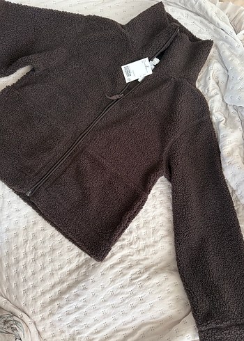 H&M Kahverengi Uzun Kollu Kadın Peluş Ceket