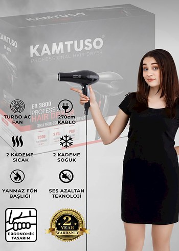 Beden Renk Kamtuso İyonik Profesyonel Gri Saç Kurutma Makinesi