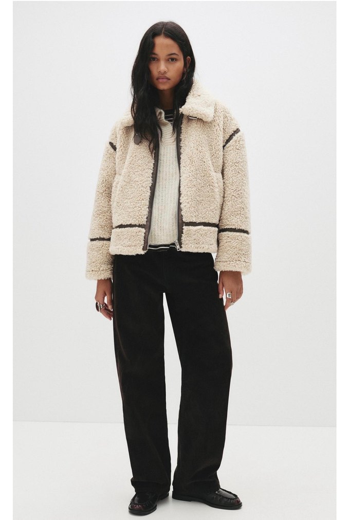 Pull&bear çift taraflı yeni etiketli peluş ceket - Görsel 3