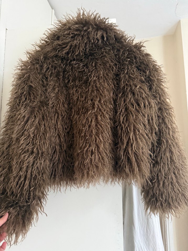 Pull&bear Kahverengi Kürk Detaylı Kaban - Görsel 2