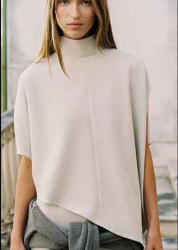 Zara asimetrik pelerin - Görsel 3