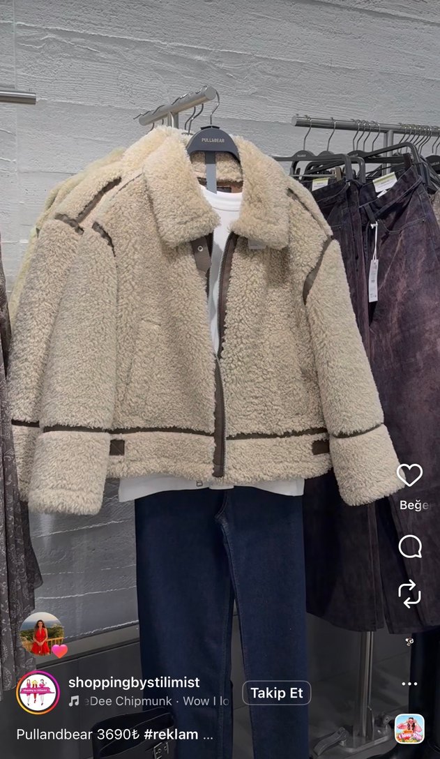 Pull&bear peluş mont - Görsel 4