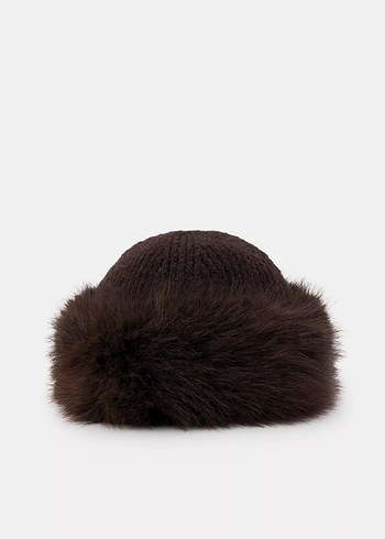 Zara suni kürk örgü yün bere - Görsel 2