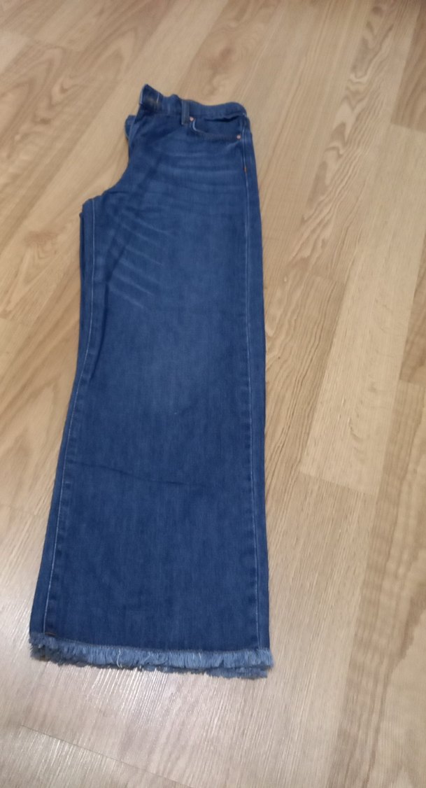 Kadın Lacivert Salaş Midi Denim Jean — görsel 4/7