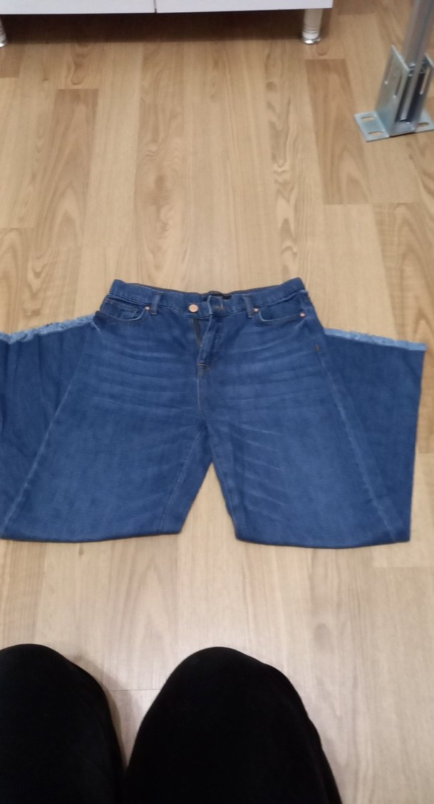 Kadın Lacivert Salaş Midi Denim Jean — görsel 6/7