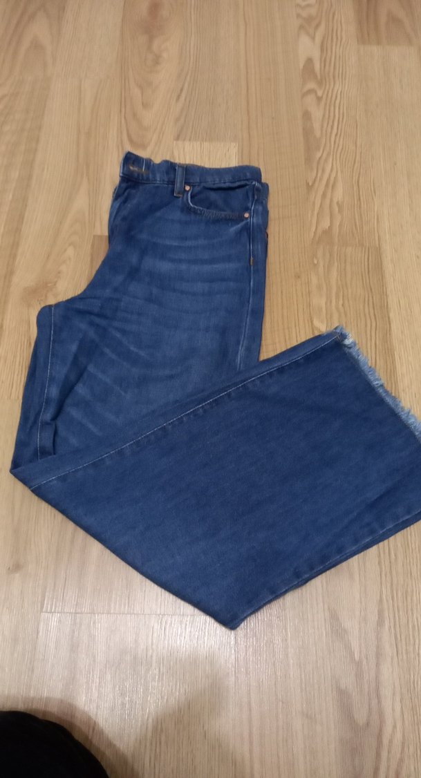 Kadın Lacivert Salaş Midi Denim Jean — görsel 2/7