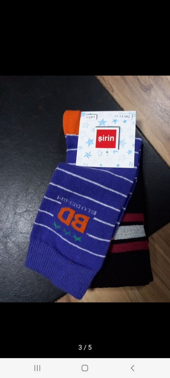 Erkek Mini Mavi Baskılı Çorap Seti 4çift - Görsel 2