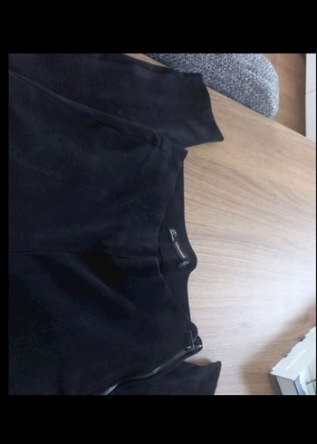 Siyah Fermuarlı Dar Kesim Kadın Tayt - Görsel 5