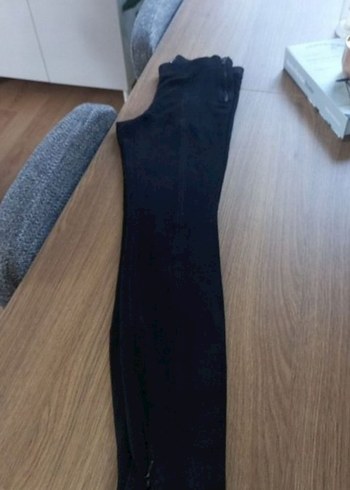 Siyah Fermuarlı Dar Kesim Kadın Tayt - Görsel 4