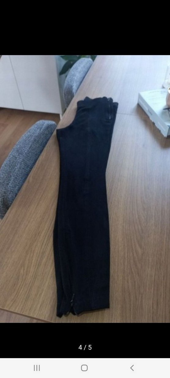 Siyah Fermuarlı Dar Kesim Kadın Tayt - Görsel 4