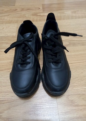 Siyah Platform Topuklu Spor Ayakkabı - Görsel 3