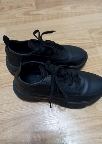 Siyah Platform Topuklu Spor Ayakkabı - Görsel 2