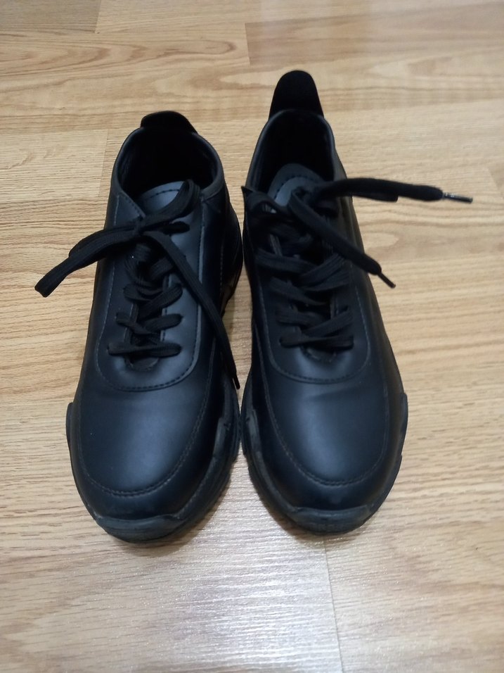 Siyah Platform Topuklu Spor Ayakkabı - Görsel 3