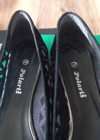 Siyah Pliseli Blok Topuklu Kadın Babet - Görsel 5