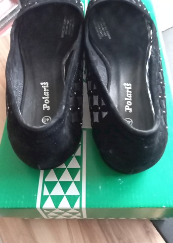 Siyah Pliseli Blok Topuklu Kadın Babet - Görsel 3