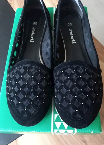 Siyah Pliseli Blok Topuklu Kadın Babet - Görsel 2