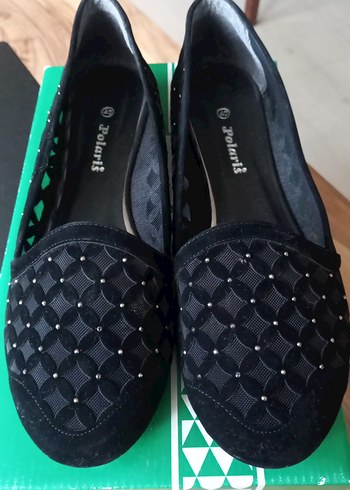 Siyah Pliseli Blok Topuklu Kadın Babet - Görsel 4