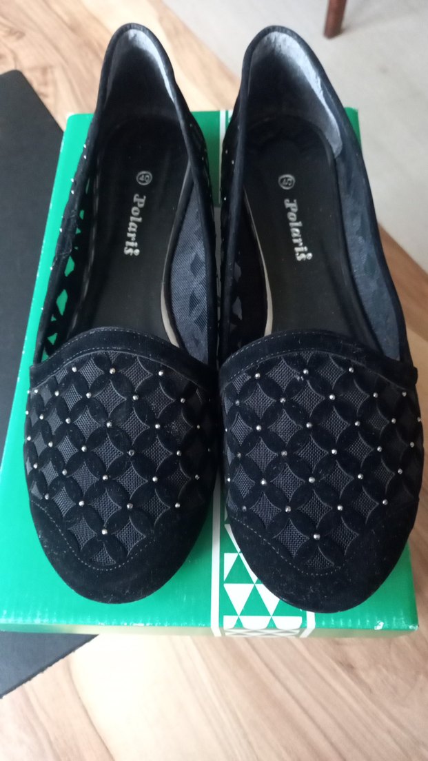 Siyah Pliseli Blok Topuklu Kadın Babet - Görsel 2