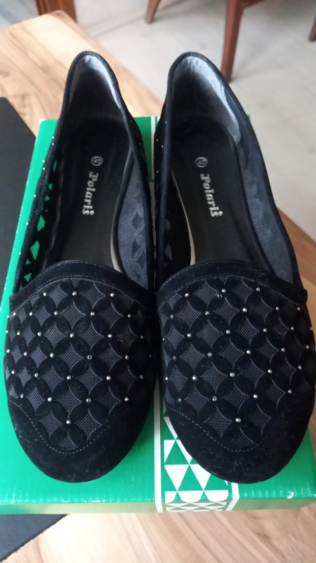 Siyah Pliseli Blok Topuklu Kadın Babet - Görsel 4