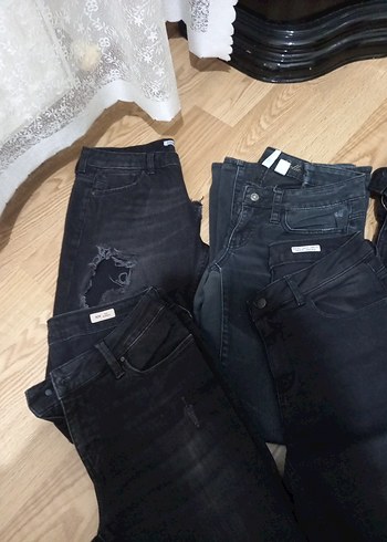 Siyah Rahat Kesim Midi Kadın Kot Pantolon - Görsel 4