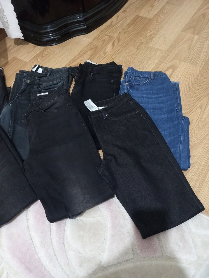 Siyah Rahat Kesim Midi Kadın Kot Pantolon - Görsel 3