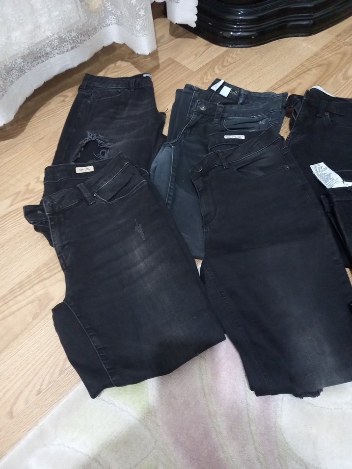 Siyah Rahat Kesim Midi Kadın Kot Pantolon - Görsel 2