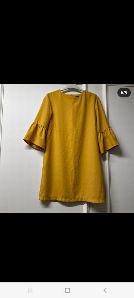 Sarı Uzun Kollu Salaş Kadın Tunik - Görsel 4