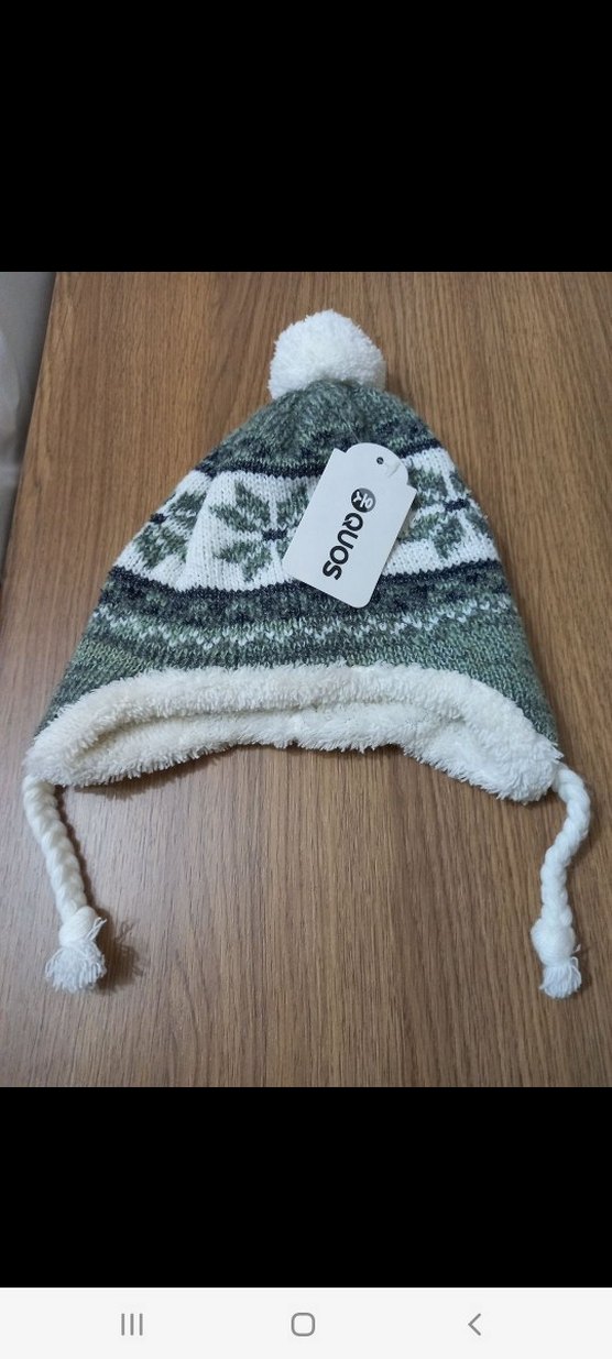 Gri Nakışlı Örgü Çocuk Bere - Görsel 4