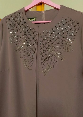 Gül kurusu tesettür abiye elbise - Görsel 2