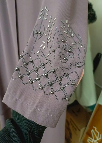 Gül kurusu tesettür abiye elbise - Görsel 3