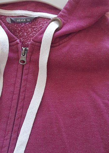 m Beden Fermuarlı Pembe Kapüşonlu Kadın Sweatshirt