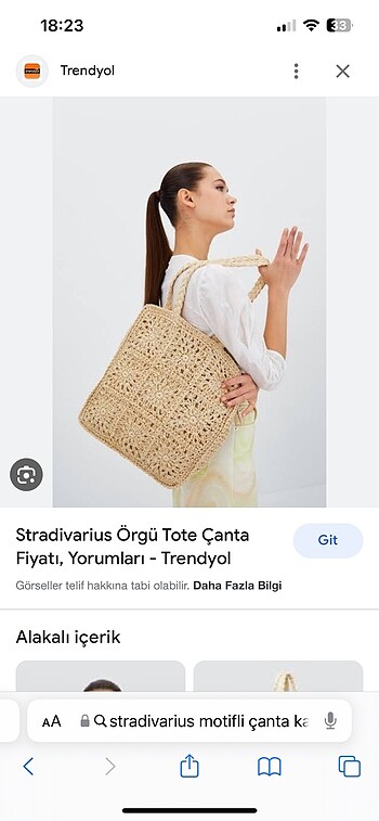 Stradivarius hasır çanta