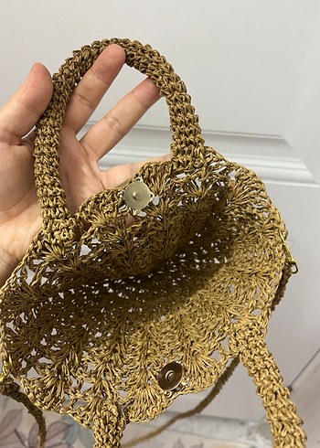 Beden kahverengi Renk Hasır midye çanta