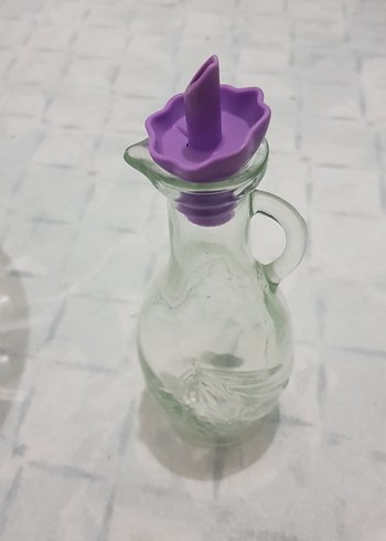 Diğer Mor Kapaklı Cam Yağlık ve Büyük Kase
