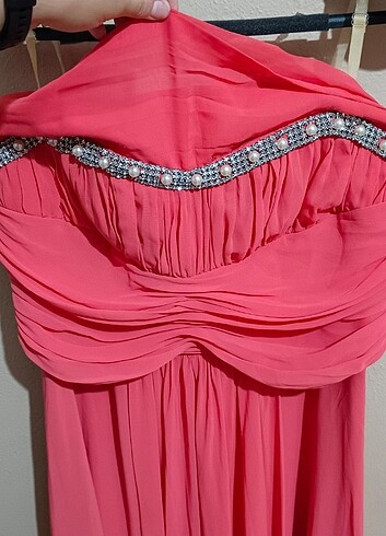 UZUN PEMBE ELBİSE - Görsel 4