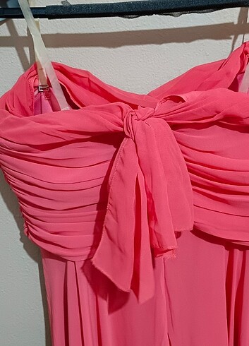 UZUN PEMBE ELBİSE - Görsel 7