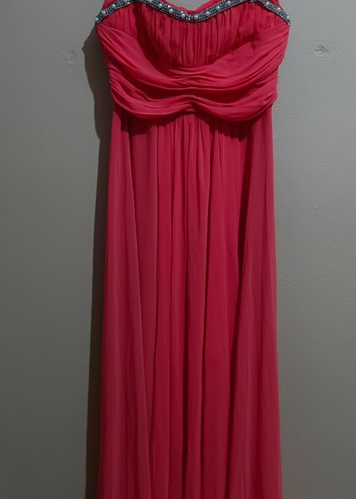 UZUN PEMBE ELBİSE  - Görsel 3