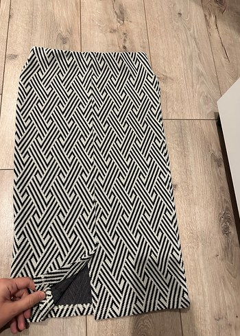 Gri Zebra Desenli Uzun Kalem Etek - Görsel 2