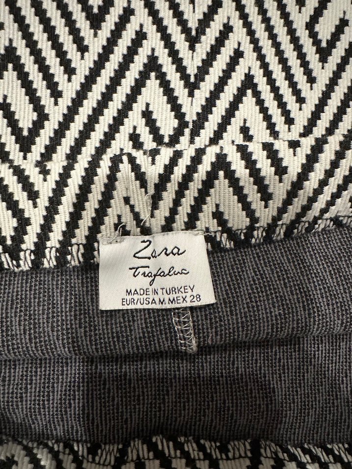 Gri Zebra Desenli Uzun Kalem Etek - Görsel 3