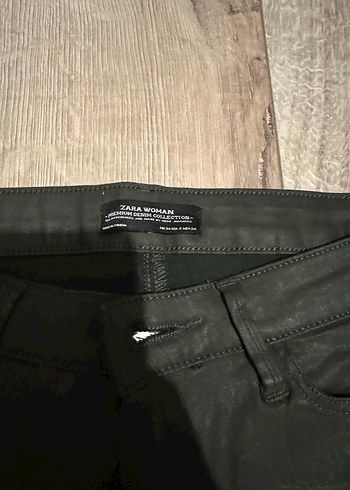 Yeşil Deri Kadın Skinny Pantolon - Görsel 3