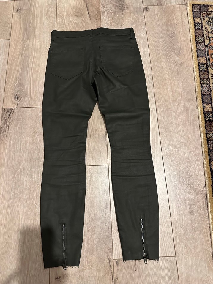 Yeşil Deri Kadın Skinny Pantolon - Görsel 2