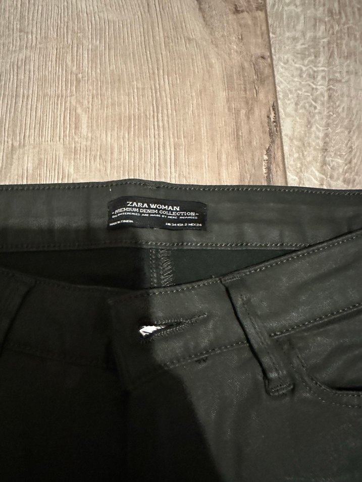 Yeşil Deri Kadın Skinny Pantolon - Görsel 3