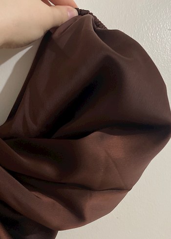 Parlak Kahverengi Uzun Kadın  abiye elbise - Görsel 2